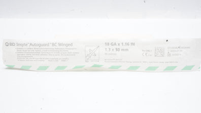 BD 382644 Insyte Autoguard BC Winged Shielded IV Cath.18GAx1.16inch 95ml/min (x)